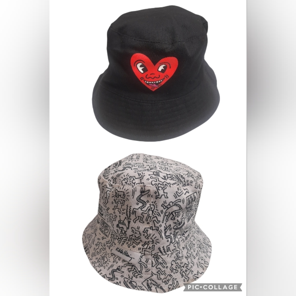 Keith Haring Reversible Bucket Hat Y2k